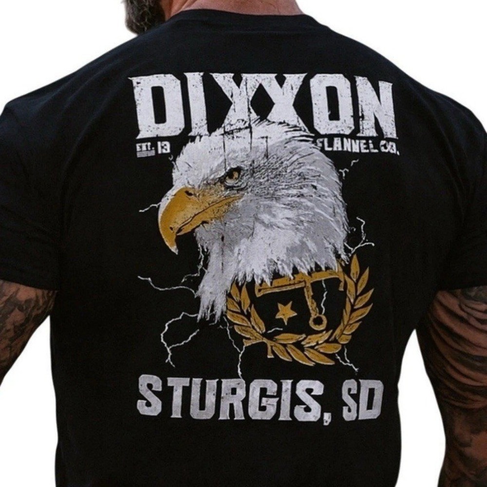 Dixxon Flannel Co‎ T-Shirt Black Let Freedom Caw Sturgis Eagle Mens 3XL NEW